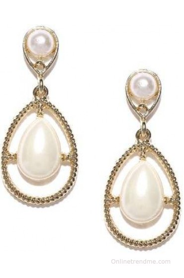 ToniQ Gold Metal Drop Earring
